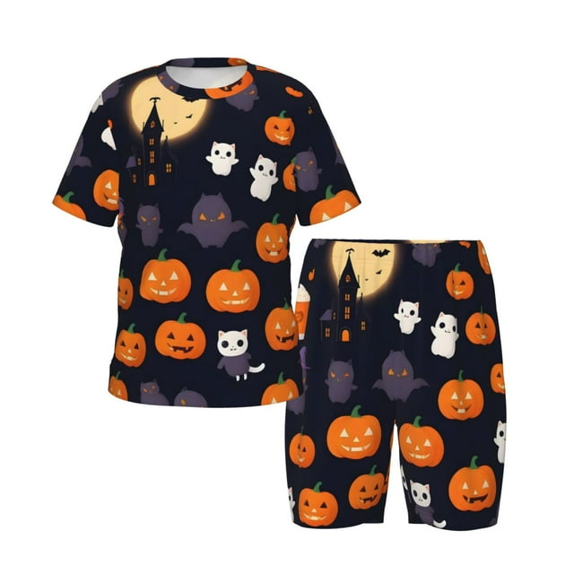 Boys Girls Pajamas Sets for Kids, Halloween Cute Bat Cat Toddler