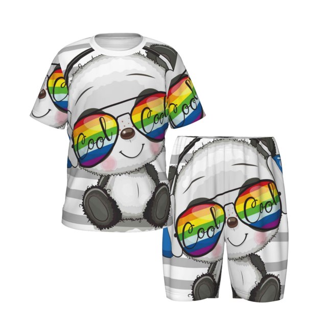 Boys Girls Pajamas Sets for Kids, Panda with Sun glasses Toddler