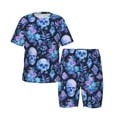 Boys Girls Pajamas Sets for Kids, Skull blue crystal flower Toddler