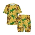 Boys Girls Pajamas Sets for Kids, Tropical Funny Lizard Yellow Toddler
