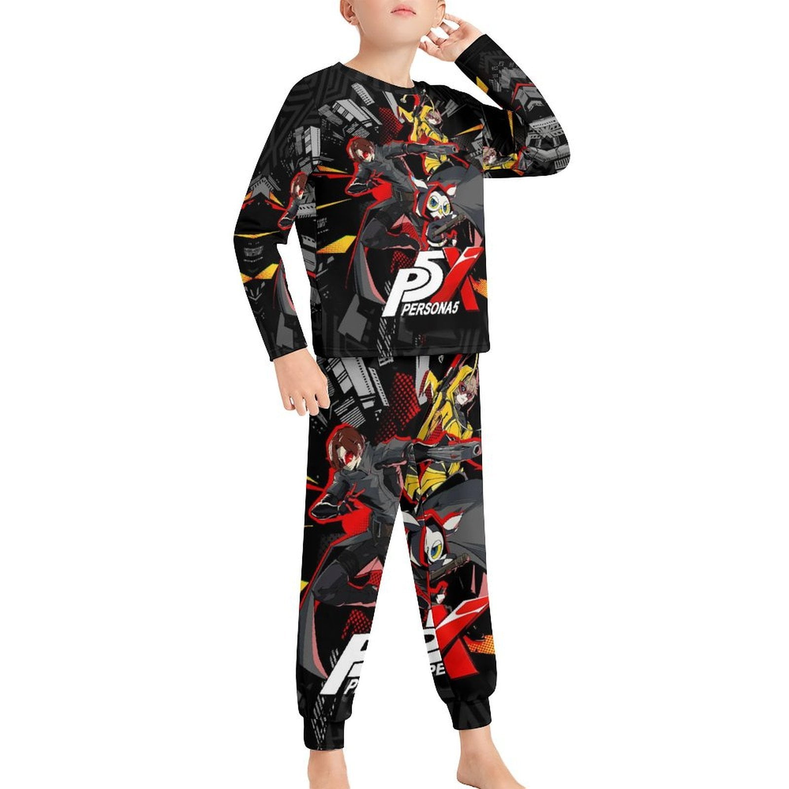 Boys Girls Per Sona 5 Costumes Kids Pajamas Set Tee Shirt Pants Set Boys Girls Per Sona 5 Costumes Kids Pajamas Set Tee Shirt Pants Set