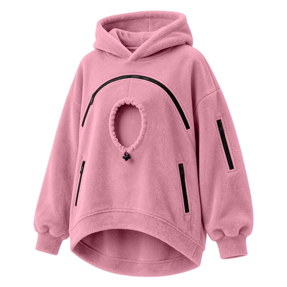 Boys Girls Pet Pouch Hoodie for Kids Oversized Pet Carrier Kangaroo Pocket Hoodie Sweatshirts Dog Hoodie with Pouch Fleece Soft Warm Fall Fashion Animal Holder Pullover Sweatshirt