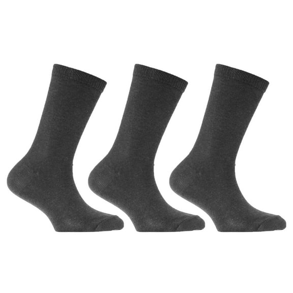 Boys/Girls Plain Cotton Rich School Socks (Pack of 3)