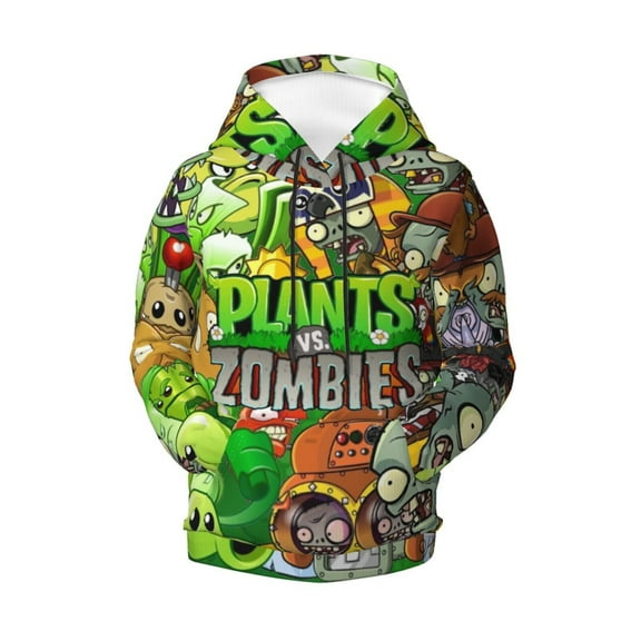 Boys Girls Plants vs Zombi-e Pullover Hoodies 3D Print Novelty Colorful Kids Hoodie Sweatshirts with Pocket