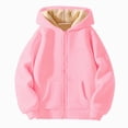 thumbnail image 1 of Boys and Girls Plush Fleece Lined Zip Up Hoodies Cozy Lining Sweatshirts Soft & Warm Jacket 6-12 Months 12-24 Months 2T 3T 4T 5T 6T 7T 8T 9T Children(Pink,3-4 Years), 1 of 4