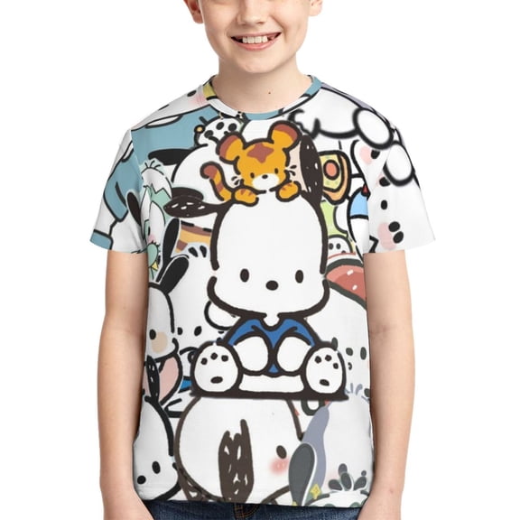 Boys Girls Pochacco Shirt Graphic T-Shirt Crewneck Short Sleeve 3d Colorful Tops Tees