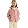 thumbnail image 1 of Boys Girls Polar Fleece Hooded Jacket Full Zip Long Sleeve Coat Sherpa-Lined Warm Casual Outerwear for Big Kids' 5-15Y, 1 of 6