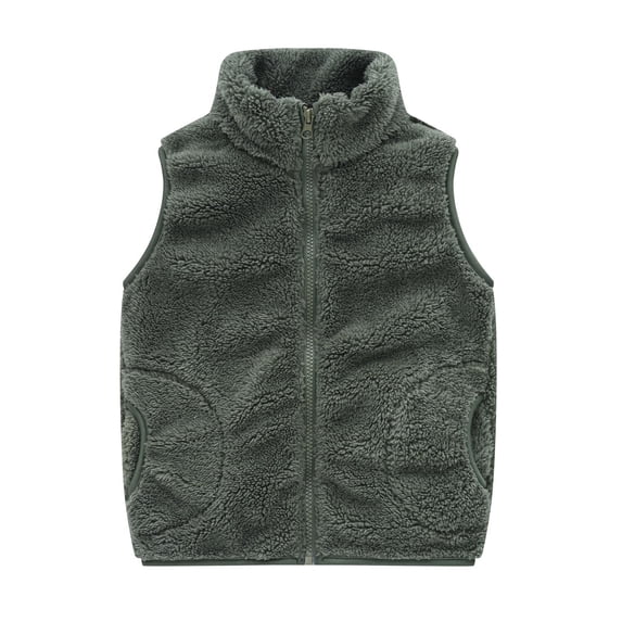 Boys Girls Polar Fleece Vest Waistcoat Thick Warm Outerwear Funny Jacket
