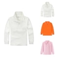 thumbnail image 1 of Boys Girls Polo Shirt Spring Fall Long Sleeve Casual Collared Uniform Shirts Kids Basic Plain Shirt, 1 of 3