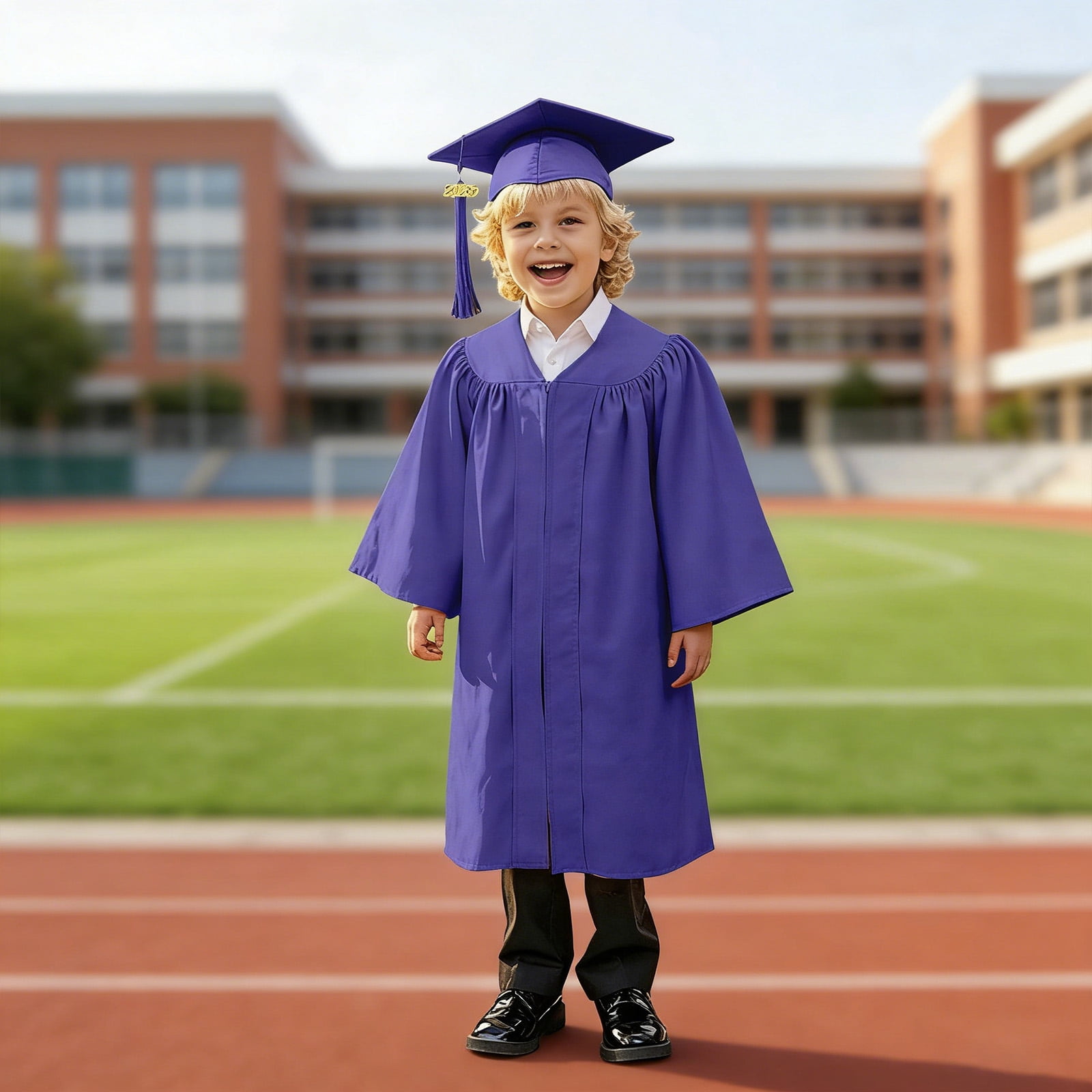 Boys Girls Preschool Graduation Cap and Gown with Tassel and Gold Stole ...