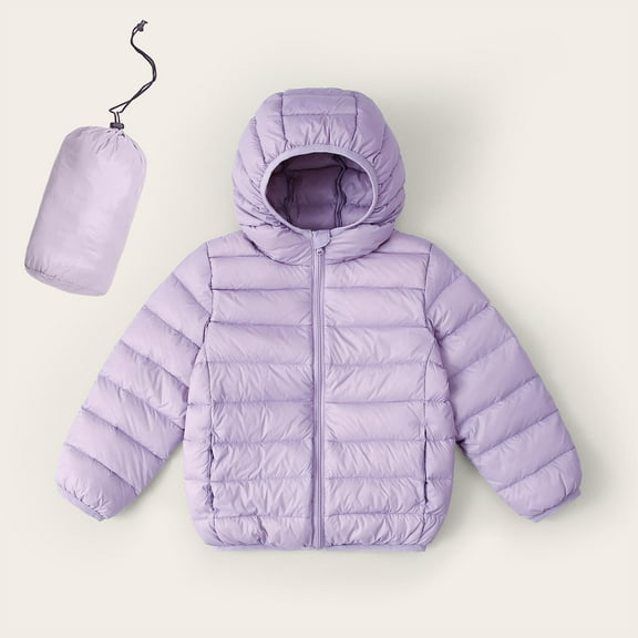 Boys Girls Puffer Hooded Jacket Fall Winter Lightweight Packable Down-Alternative Warm Coat Solid Outerwear for Kids 4-12T Cotton Down Coats Tween Girl Boys Fall Trendy Clothes