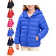 thumbnail image 1 of Boys Girls Puffer Jacket Solid Color Hooded Long Sleeve Zip Up Warm Winter Jacket, 1 of 9