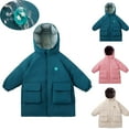 thumbnail image 1 of Boys Girls Puffer Jacket Unisex Tween 2-14Year Long Sleeve Solid Color Knee-length Quilted Jacket Waterproof Windproof Padded Padded Coat Outerwear, 1 of 10