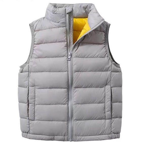 Boys Girls Puffer Vest Kids Lightweight Zip Up Padded Down Vest Winter Warm Quilted Sleeveless Packable Puffer Jacket