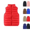 thumbnail image 1 of Boys Girls Puffer Vest Kids Sleeveless Lightweight Puffy Zip Up Stand Collar Jacket Winter Coat Outerwear 3-13 Years,Red,110, 1 of 3