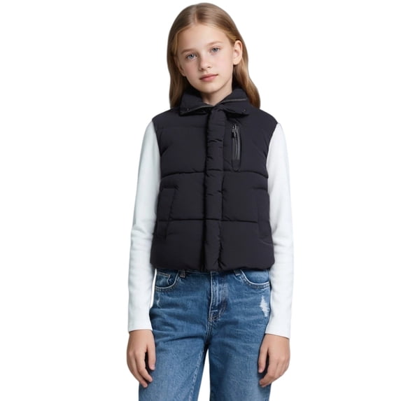 Boys Girls Puffer Vest Kids Sleeveless Lightweight Puffy Zip up Jacket
