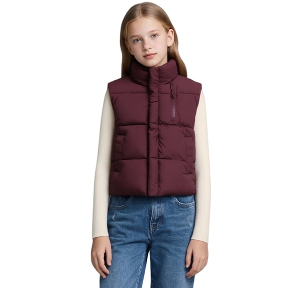 Boys Girls Puffer Vest Kids Sleeveless Lightweight Puffy Zip up Jacket