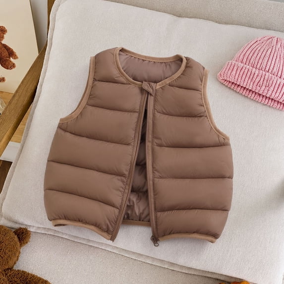 Solid Vcolor Boys Girls Puffer Vests,Winter Cozy Thermal Solid Color Quilted ...