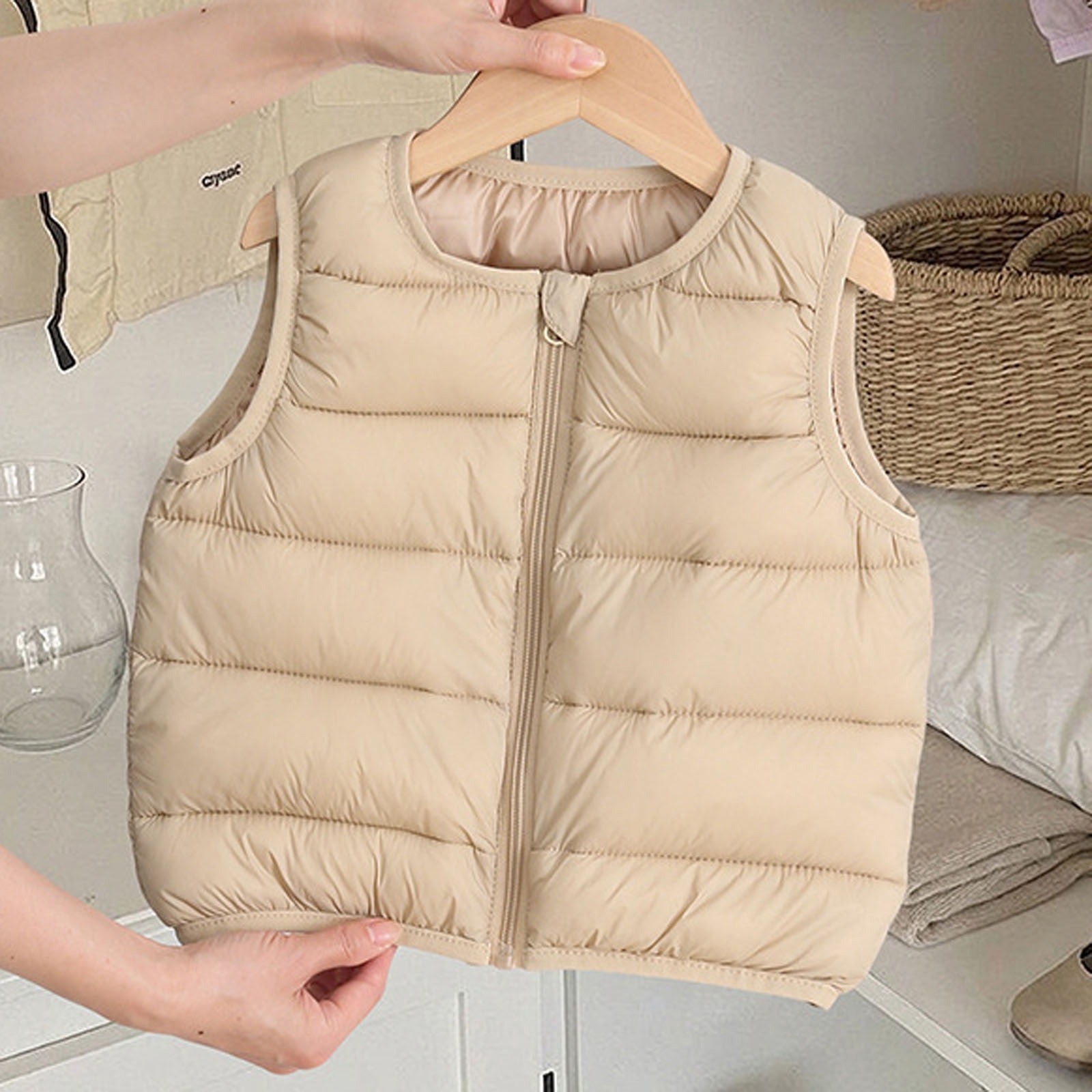 Cold Infant Color Boys Girls Puffer Vests,Winter Cozy Thermal Solid Color Quilted ...