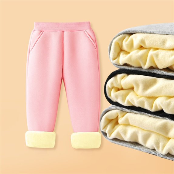 Boys Girls' Pull On Sherpa Fleece Lined Winter Warm Sweatpant Jogger Pant Pink 7-8 Years