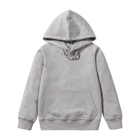 Boys Girls Pullover Hoodies Adjustable Drawstring Soft Solid Classic Pull On Hooded Sweatshirts for Kids Toddler