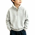 thumbnail image 1 of Boys Girls Quarter Zip Pullover Sweatshirt Mock Neck Fleece Lined Sweatshirts Fall Winter Thick Undershirt Raglan Sleeve Tops, 1 of 5