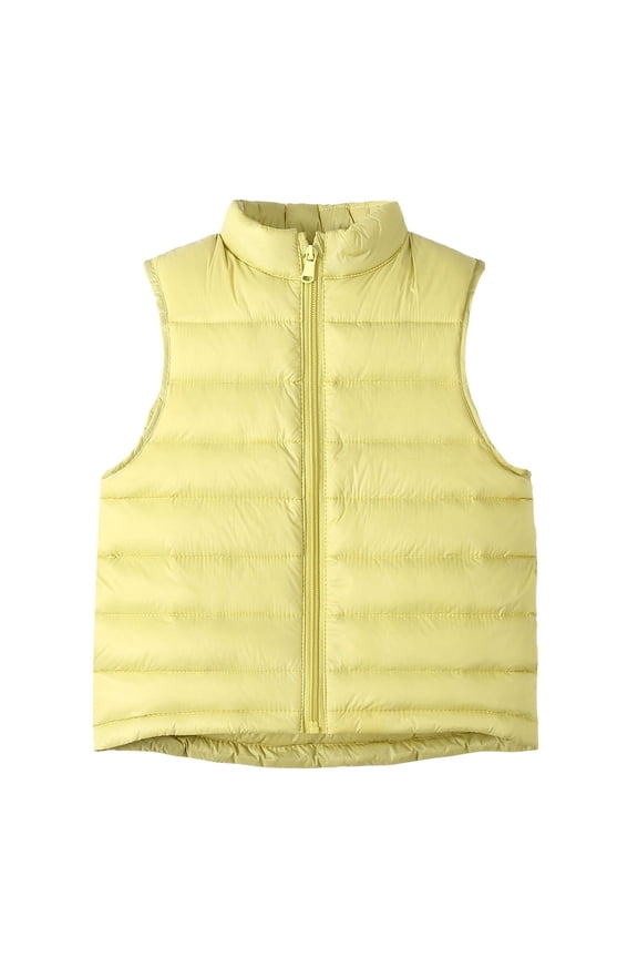 Boys Girls Quilted Puffer Vest Winter Padded Sleeveless Zip up Jackets Kids Lightweight Soft Insulated down Coats