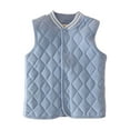 thumbnail image 1 of Boys Girls Quilted Vest V Neck Vest Slim Fit Button Down Padded Gilet Sleeveless Outerwear Coat, 1 of 5