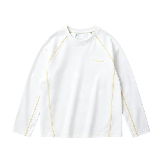 Boys Girls Raglan Long Sleeve Athletic Shirt, Contrast‑Stitching Sports Top For Kids School Daily Wear
