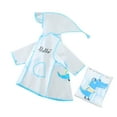 thumbnail image 1 of Boys Girls Rain Coat Cartoon Rabbit Pattern Eva Poncho Hat Transparent Kids Rainwear, 1 of 5