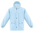 thumbnail image 1 of Boys Girls Rain Coat Waterproof Long Sleeved Hooded Fashionable Packable Rain Jacket School Toddler Clothing Rainwear Blue 9-12 Years, 1 of 5