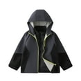 thumbnail image 1 of Boys Girls Rain Jacket Lightweight Waterproof Hooded Fleece Lined Raincoat Windbreakers for Kids Kids Jacket, 1 of 6