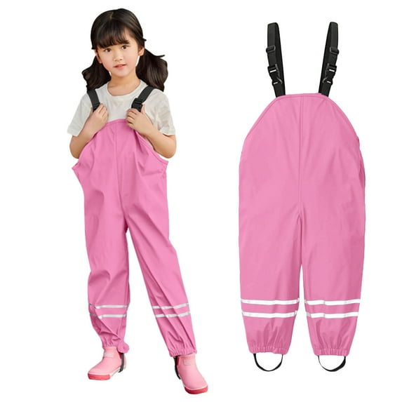 Boys Girls Rain Pants Mud Proof Rain Trousers Kids Waterproof Pants Outdoor Kids Mud Double Playsuit Overall 3T