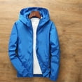 thumbnail image 1 of Boys Girls Raincoat Kids Windbreaker Waterproof Lightweight Rain Jacket Children Fall Hooded Outdoor Coats with Pockets Blue 7-8Y, 1 of 5