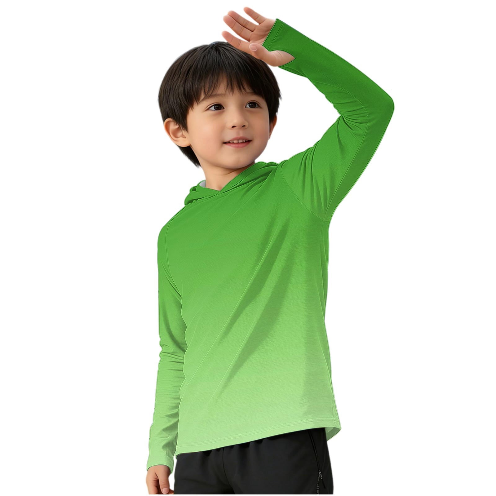 Boys Girls Rash Guard Summer Sun Protection Hoodie with Thumb Hole ...