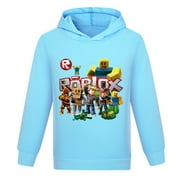 WJSXEQS Boys Girls Robloxs Multiplayer Game Anime Cartoon Graphic Printed Costume Long Sleeve Hoodies Sweatshirt Hooded Tracksuit Pullover Jogging Suit Hoody Casual Sport Sweater Outerwear Kids Clothes 4-13