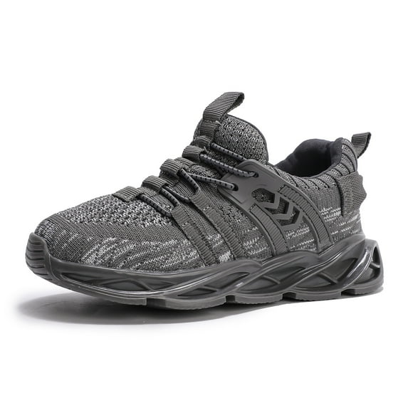Boys Girls Runnings Shoes Kids Sneakers Breathable Lightweight Tennis Athletic Sports Grey Size 7.5 Toddler