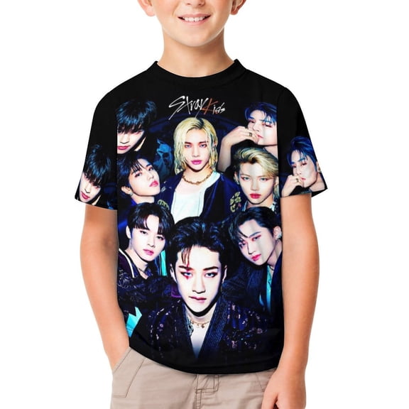 Boys Girls SKZ Stray Korea Ki-DS T-Shirts 3D Graphic Shirts Kids Youth Short Sleeve Tees