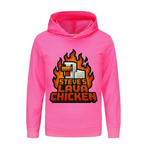 Boys Girls STEVE'S LAVA CHICKENS Anime Cartoon Graphic Printed Costume Hoodies Sweatshirt Novelty Hooded Tracksuit Long Sleeve Pullover Jogging Hoody Casual Sweater Outerwear Clothes Kid Gift 4-13