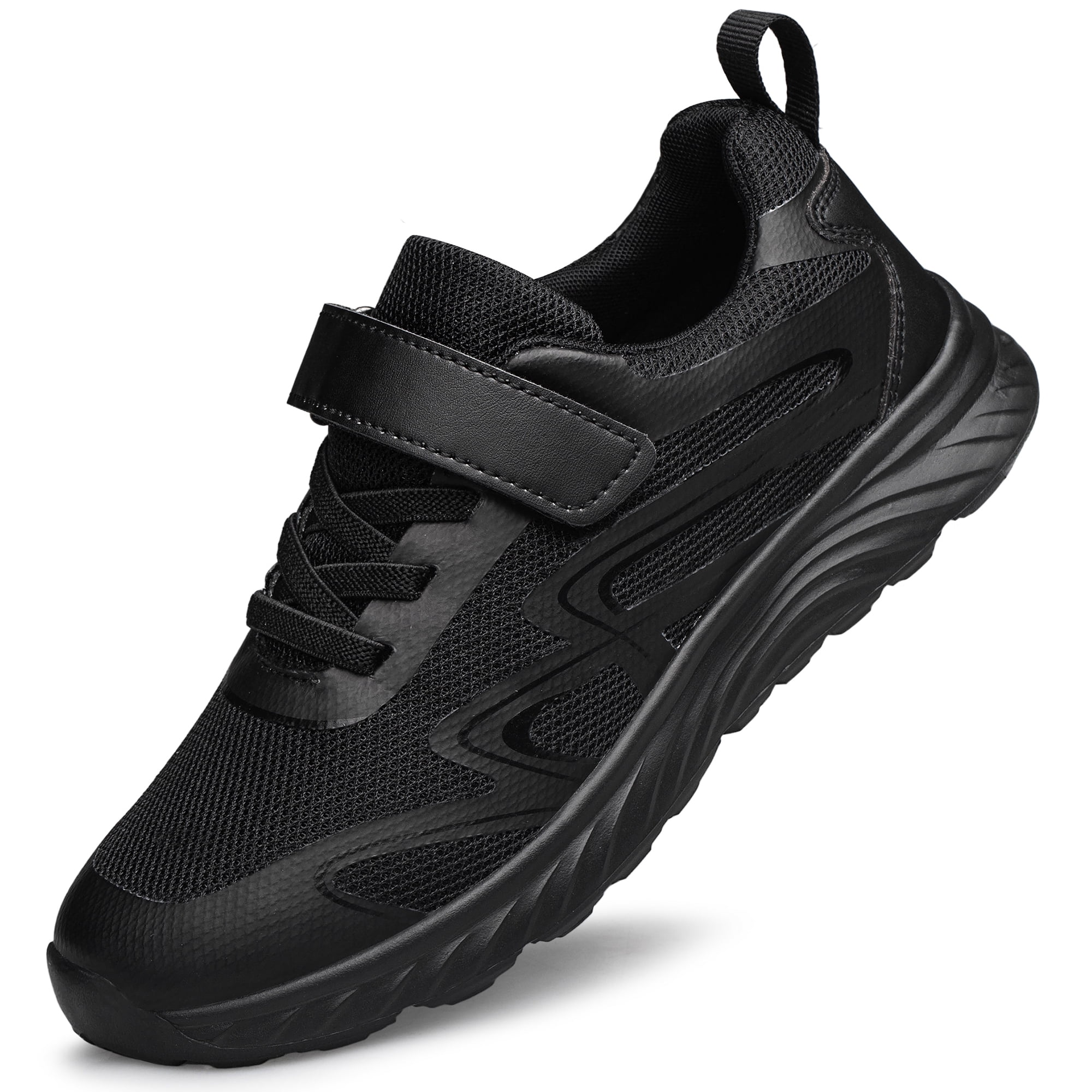 Boys Girls School Shoes Kids Sneakers Athletic Running Tennis Walking Shoes Black Big Kid Size 1