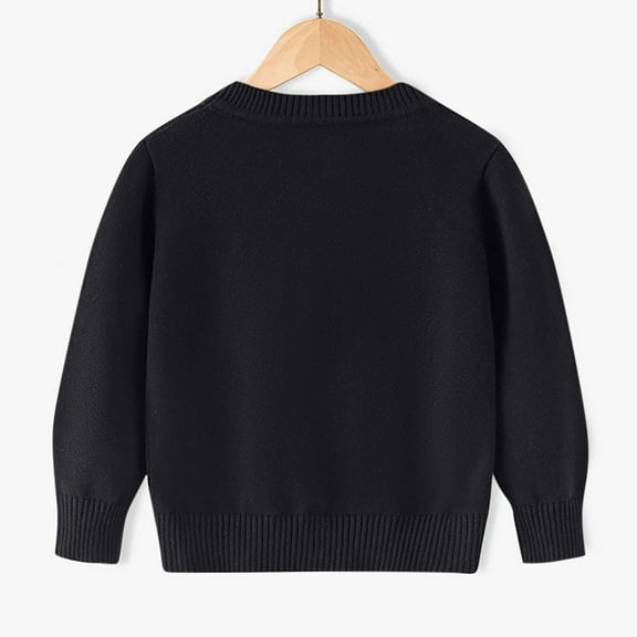 Boys Girls School Uniform Cardigan Kids Unisex Long Sleeve Button up Sweater V Neck Plain School Cardigans for Girls and Boys Age 2-13 Years