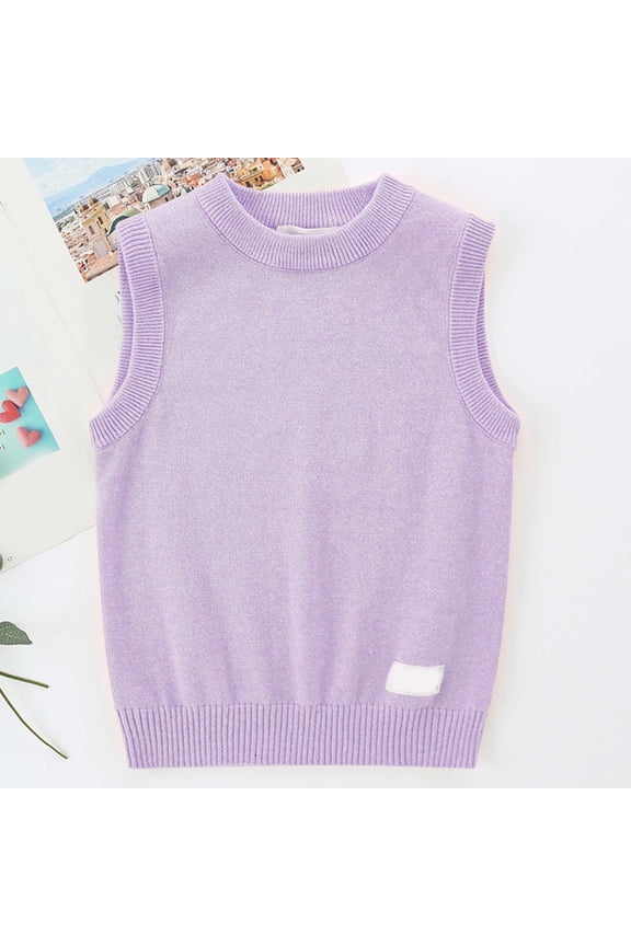 Boys Girls School Uniform Knit Sweaters Vest Sleeveless Bowknot Preppy Pullover Shirts Fashion Fall Winter Clothes Cute Sweaters For Juniors