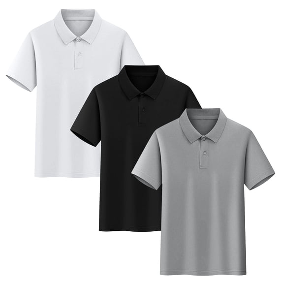 Boys' Girls School Uniform Pique Polo Kids Performance Neon Short Sleeve Collared Golf Shirt for Toddler to Youth Years 3-17