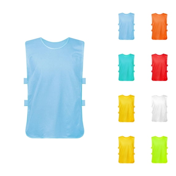 Boys Girls Scrimmage Training Vests Soccer Bibs Sports Pinnies Team Practice Vests with Resistance Bands