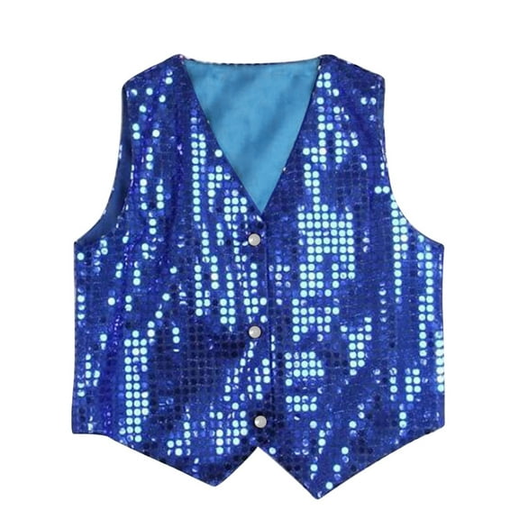 Boys Girls Sequined Vest Waistcoat Hip-hop Dance Party Street Show Costume