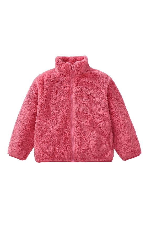 Boys Girls Sherpđ Fleece Jacket Leopard Print Full Zip Fuzzy Furry Sweatshirts Kids Windproof Comfy Thicken Warm Winter Coats