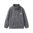 thumbnail image 1 of Boys Girls Sherpa Fleece Jacket Full-Zip Fuzzy Fleece Sweatshirt Kid Toddler Windproof Coat Soft Winter Jacket Thick Raincoat, 1 of 6