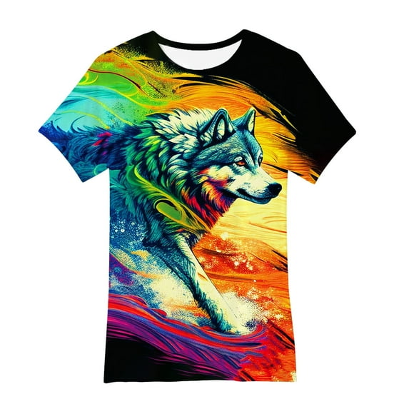Boys Girls Shirts 10-12 3D Printed Graphic Tees Short Sleeve Casual Round Neck T-Shirt Funny Carnival Party Shirt Soft and Breathable Summer Clothes Z02-Yellow 9-12 Years