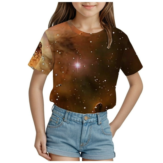 Boys Girls Shirts Graphic T-Shirt Neon Color Kids Novelty Short Sleeve Animal Print Tees 3-13 Years T Shirts for Girls Tie Dye