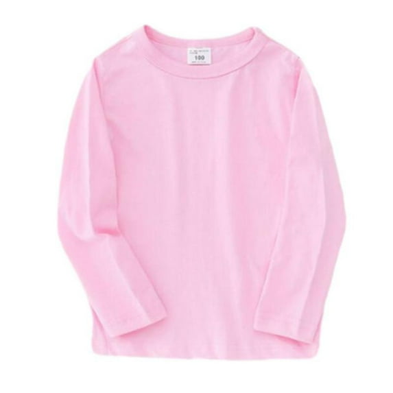 Boys Girls Shirts Long Sleeve Shirts for Toddler Cotton Tee Solid T-Shirts Kids Tees Tops 4-13 Years